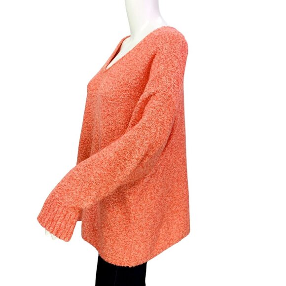 J Jill | Pure Jill Womens Marled Knit Sweater Pink V Neck Oversized Size M - Picture 5 of 12